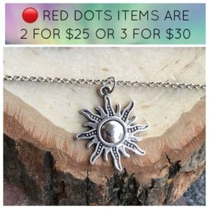 🔴SALE ! Boho silver plated sun chain necklace